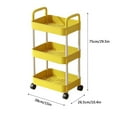 thumbnail image 3 of HLONK 3-Tier Rolling Storage Cart  Plastic Multi-Room Organizer  Space-Saving Kitchen Cart  Easy Assembly Office Storage Yellow, 3 of 9