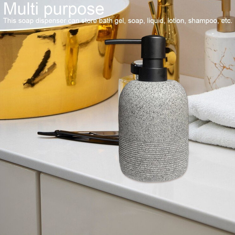 Soap Dispensers Luxurious Hand Dish Lotion Shampoo Soap Dispenser Jar, Sandstone Textured Resin Soap Pump Bottles for Kitchen Bathroom Countertop