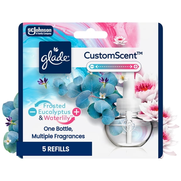 Glade® PlugIns® Refills with CustomScent Technology, Eucalyptus & Waterlily, 5 Refills