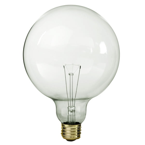 SATCO S3011 40W 120V Incandescent Bulb G40 Globe Clear E26 Base 2700K (6 Pack)