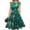 Green, variant on Cocktail Dresses for Women Floral Print Cap Sleeve Belted A-Line Knee Length Swing Midi Dress Casual Summer Tea Party Dress