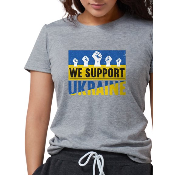 CafePress - We Support Ukraine T Shirt - Womens Tri-blend T-Shirt