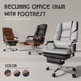 thumbnail image 7 of Solfway Big and Tall Reclining Office Chair 500lbs , Grey Leather Office Chair with Wheels, Footrest and Lumbar Support, Executive Office Desk Chair for Adults, 7 of 7