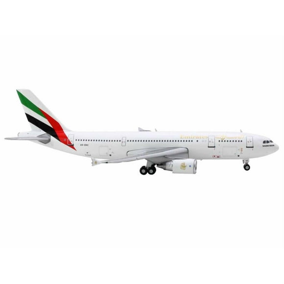 Airbus A300-600R Commercial Aircraft "Emirates Airlines" (A6-EKC) White with Striped Tail 1/400 Diecast Model Airplane by GeminiJets