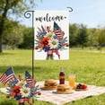 thumbnail image 5 of Yhmxh 4th of July Patriotic Garden Flags 12x18 Double Sided, Small Burlap Independence Day Floral Welcome Garden Flag, Fourth of July Decorations Outdoor Yard Flags for Outside Lawn Porch Decor, 5 of 6