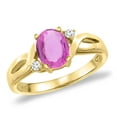 thumbnail image 1 of 14K Yellow Gold Diamond Natural Pink Sapphire Engagement Ring Oval 8x6 mm, size 9.5, 1 of 1