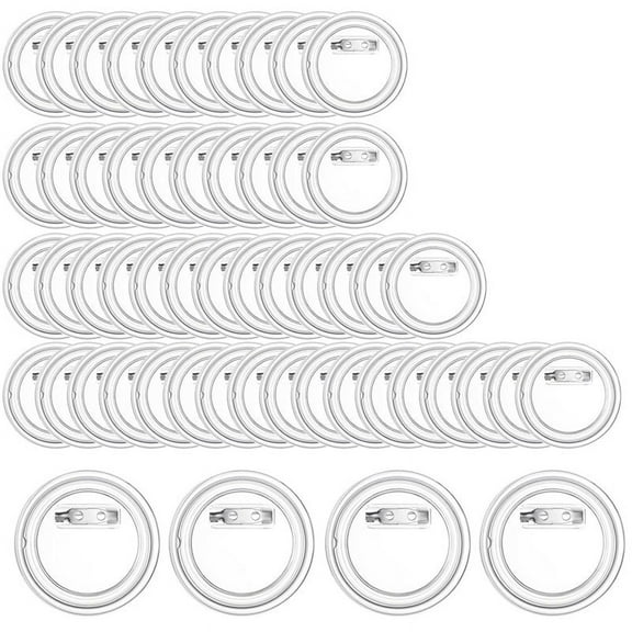 50Pcs Clear Pins Buttons Badges Button Pins for Crafts Custom Button Pins Blank Pins for DIY Crafts