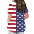 thumbnail image 3 of Brnmxoke Plus Size American Flag Shirt Women 4th of July T Shirt Cute Summer USA Stars Stripes Graphic Tee Shirt Patriotic Short Sleeves Tee Tops Red,XXL, 3 of 5