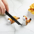 thumbnail image 5 of Lindo soporte de cerámica para palillos de gato, soporte para cuchara de cena, soporte para cuchillo y tenedor (juego de 3), 5 of 5