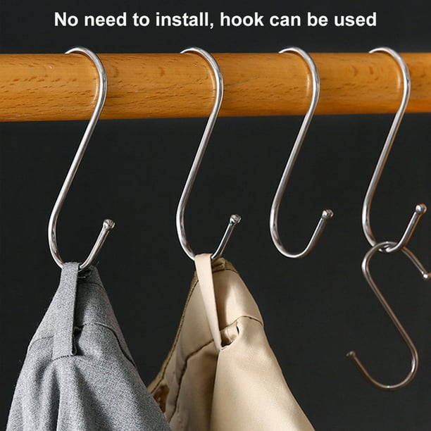 S Hooks for Hanging Clothes Plant Pots Hanging Hooks Clothes Bags Hooks  Kitchen Utensil Hanger Carbon Steel S Hooks 