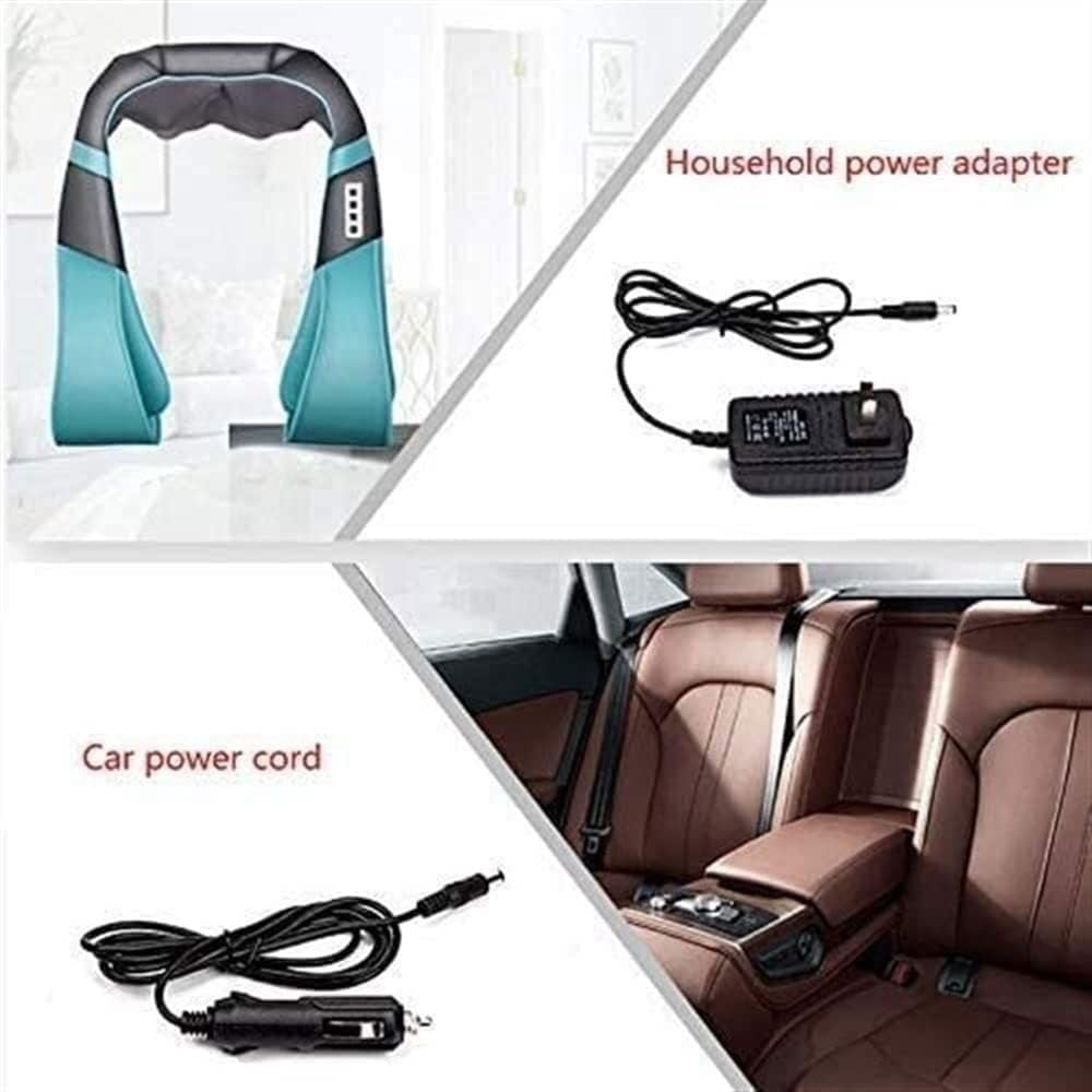 Neck and Shoulder Massager with Heat, Electric Deep Tissue Kneading Massage for Back Pain Relief, Gifts for Women Men, Use at Home Car Office (Blue)