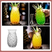 USHOBE Pineapple Shaped Transparent Cocktail Glass, 8.5 Inch Tall, and Stylish Drinkware for Storage and Serving