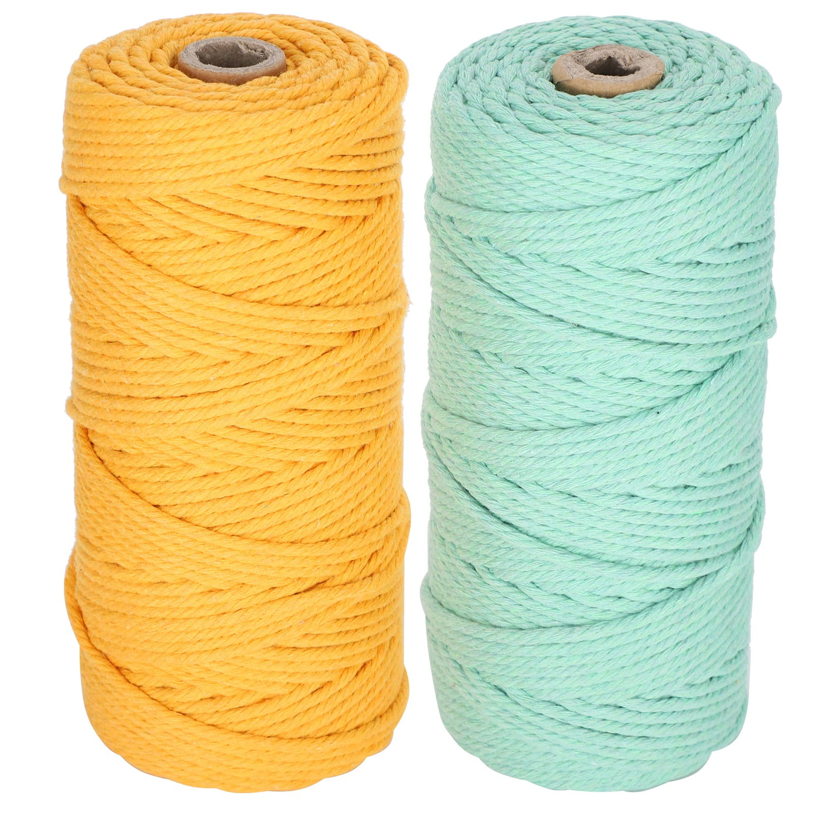 Ccdes Cotton Cord,2Pcs 100 Meters Cotton Yarn Knitting Rope Braid