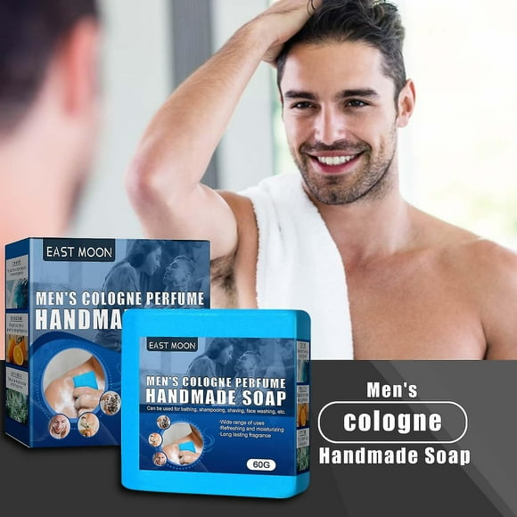1/2pcs Men's Cologne Handmade Soap Oil Control Gentle Cleansing Bath Soap Perfume Soap Cologne
