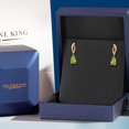 thumbnail image 5 of Gem Stone King 10K Yellow Gold Green Peridot and Lab Grown Diamond Stud Dangle Earrings for Women | 1.42 Cttw | Gemstone August Birthstone | Pear Shape 7X5MM, 5 of 6
