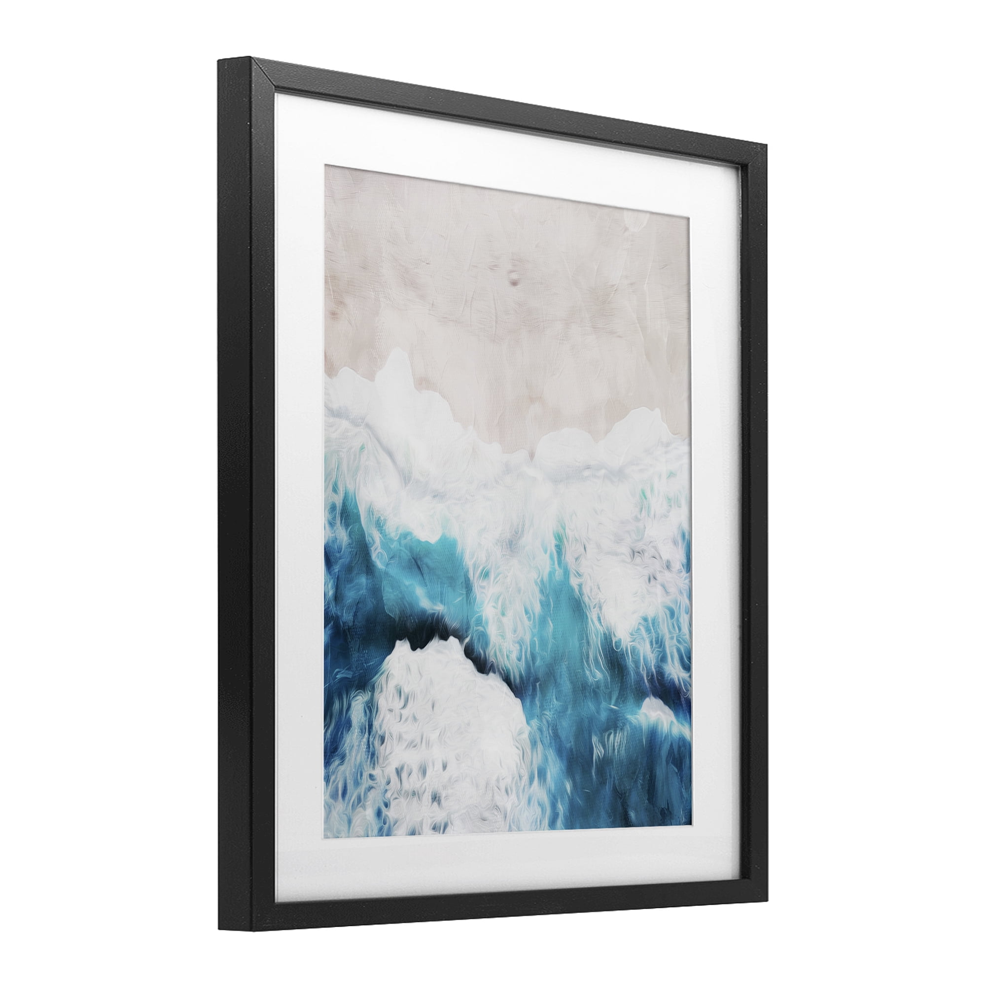 Stupell Industries On The Beach Aerial Black Framed Print Under Glass, design by Milli Villa