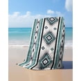 thumbnail image 4 of Turquoise Boho Beach Towels Oversized Super Absorbent, Southwestern Ethnic Aztec Retro Geometric Lightweight Bath Towel Quick Dry Sets For Bathroom/Pool/Rv Camping/Beach Play/Gym Room/Picnic 35"x70", 4 of 8