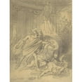thumbnail image 2 of Heinrich Friedrich Füger 19x24 Black Ornate Framed Double Matted Museum Art Print Titled: Two Warriors in Classical Costume Bending Over Two Figures (Mid-18th-Early 19th Century), 2 of 5