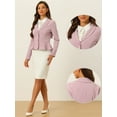 thumbnail image 2 of DARING DIVA Women's Vintage Shawl Collar Ruffle Hem Short Blazer M Pink, 2 of 6