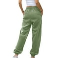 thumbnail image 3 of Dezsed Women's High Waisted Sweatpants Workout Active Joggers Pants Baggy Lounge Bottoms Casual Athletic Pants with Pockets Army Green L, 3 of 6