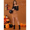 thumbnail image 3 of INSPIRE CHIC Día de San Patricio Falda De Tirantes Rectos De Cintura Alta De Traje De Navidad Para Mujer Marrón XL, 3 of 6