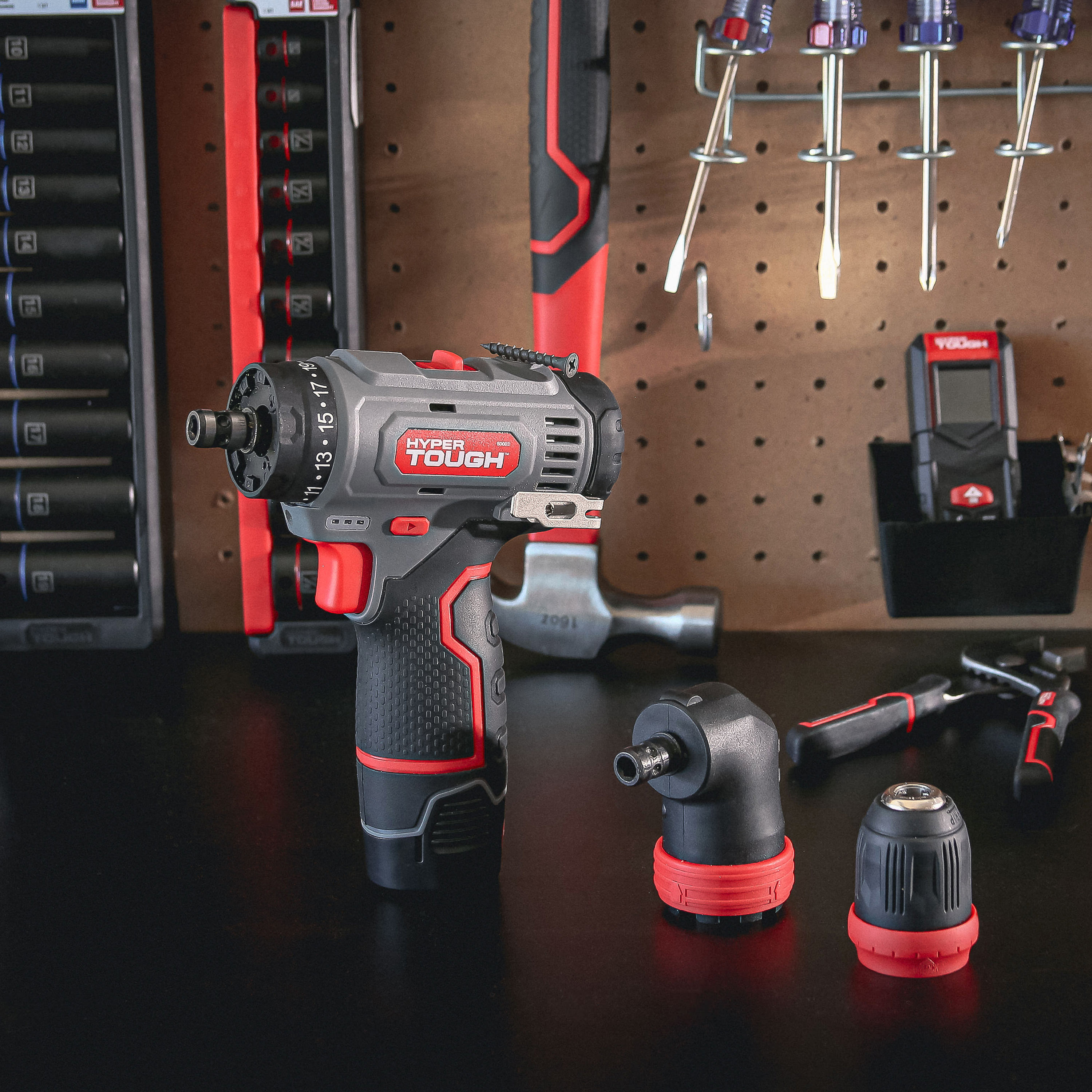 Hyper Tough 12V Max Lithium-Ion 3-in-1 Multi-Head Power Drill Set with 1.5Ah Battery and Charger
