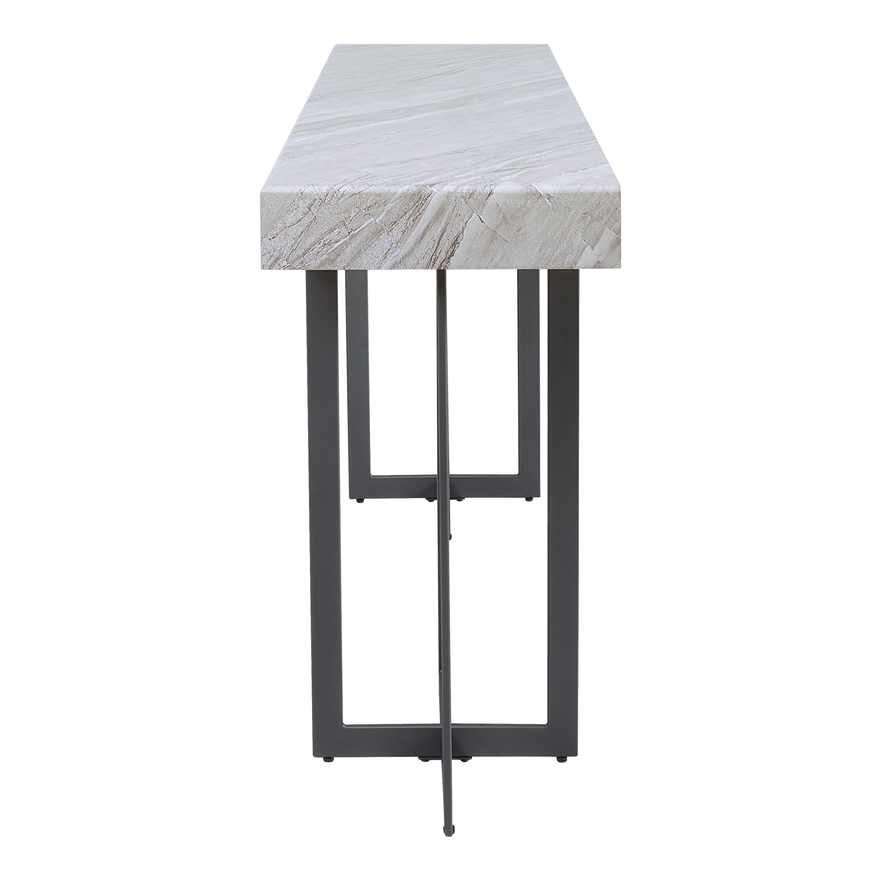 Furniture of America Ariadne 1-Drawer Wood Gray and Gun Metal Sofa Table