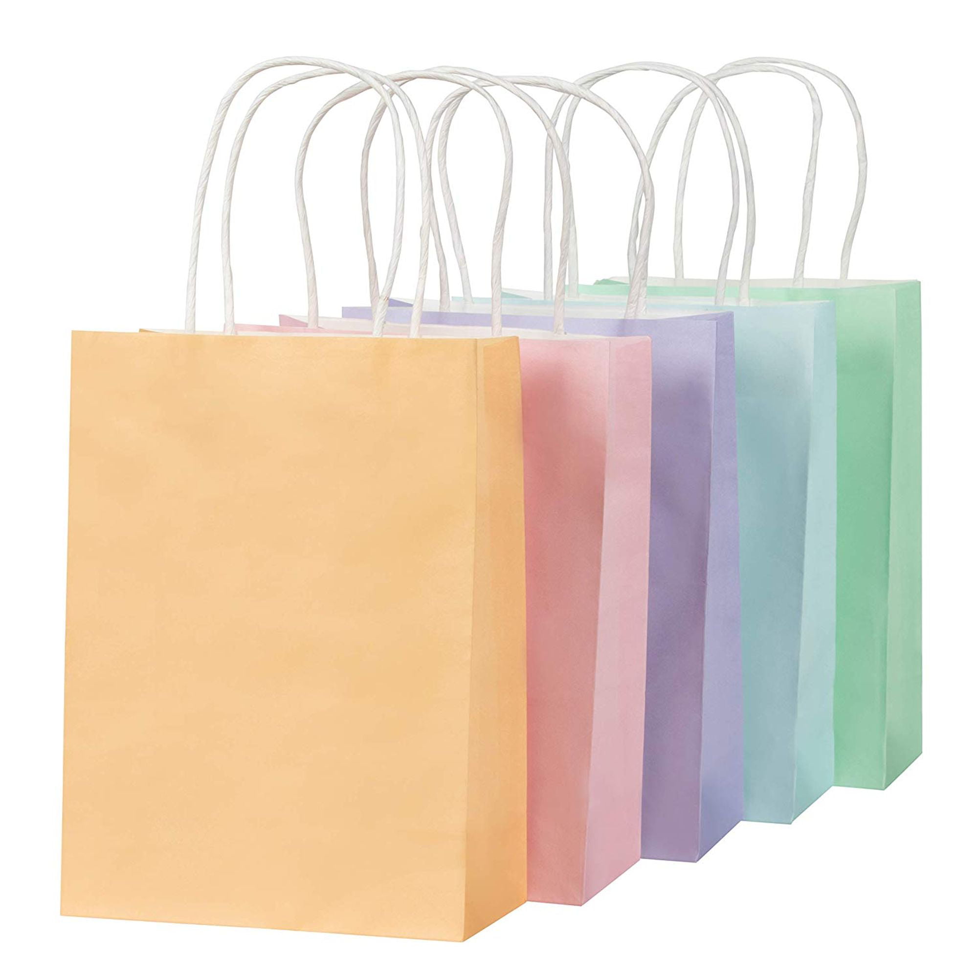 Pastel Gift Bags 25Pack Small Paper Bags with Handles