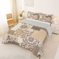 thumbnail image 2 of Homewish Vintage Bohemian Mandala Full Size Comforter Sets,Baroque Floral Bedding Comforter Set,Cream,Light Gray Reversible,3pcs,1 Comforter and 2 Pillowcases, 2 of 7