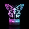 thumbnail image 1 of Luz nocturna LED 3D con diseño de mariposas y animales que cambian de color para niños, 1 of 1