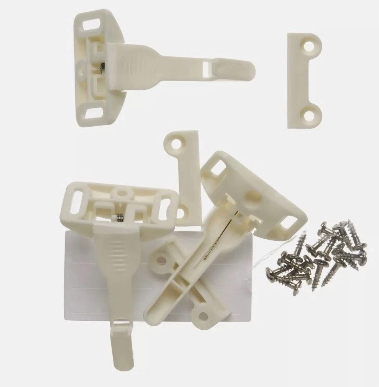 PURELY- Safety 1?? Spring-Loaded Cabinet & Drawer Latches (3Pk) White Home & Garden