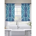thumbnail image 5 of Abstract Bohemia Flower Sheer Curtains 45 Inches Long 2 Panels Blue Tribal Ethnic Light Filtering Semi Sheer Window Curtains Drapes for Bedroom Living Room 52"x45", 5 of 7