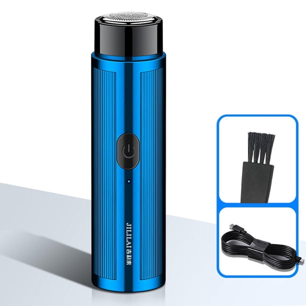 Mini afeitadoras eléctricas portátiles, recargables, portátiles, para barba facial, para afeitar, para negocios, hoteles, hombres, mujeres, , Azul Macarena Mini afeitadora eléctrica