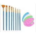 thumbnail image 3 of Juego de paleta de pinceles para pintar acuarela acrílica perlada Pincel de varilla herramientas de arte Material duradero, 3 of 6
