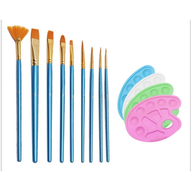 Juego de paleta de pinceles para pintar acuarela acrílica perlada Pincel de varilla herramientas de arte Material duradero