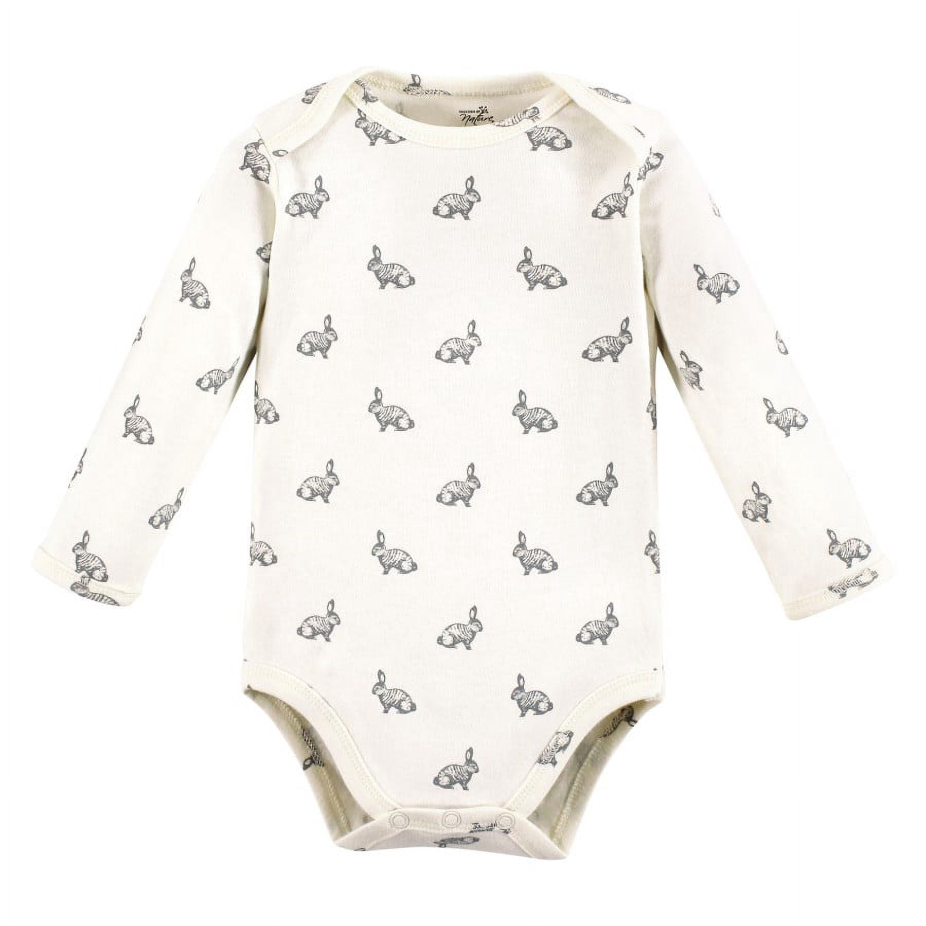 Touched by Nature Infant Girl Organic Cotton Long-Sleeve Bodysuits, Girl Woodland, 9-12 Months