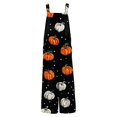 thumbnail image 7 of WTOBBY Women's Sleeveless Cotton Casual Jumpsuit featuring Halloween Print, Breathable and Lightweight for Warm Weather, Ideal for Relaxed Wear,SaffronL, 7 of 7