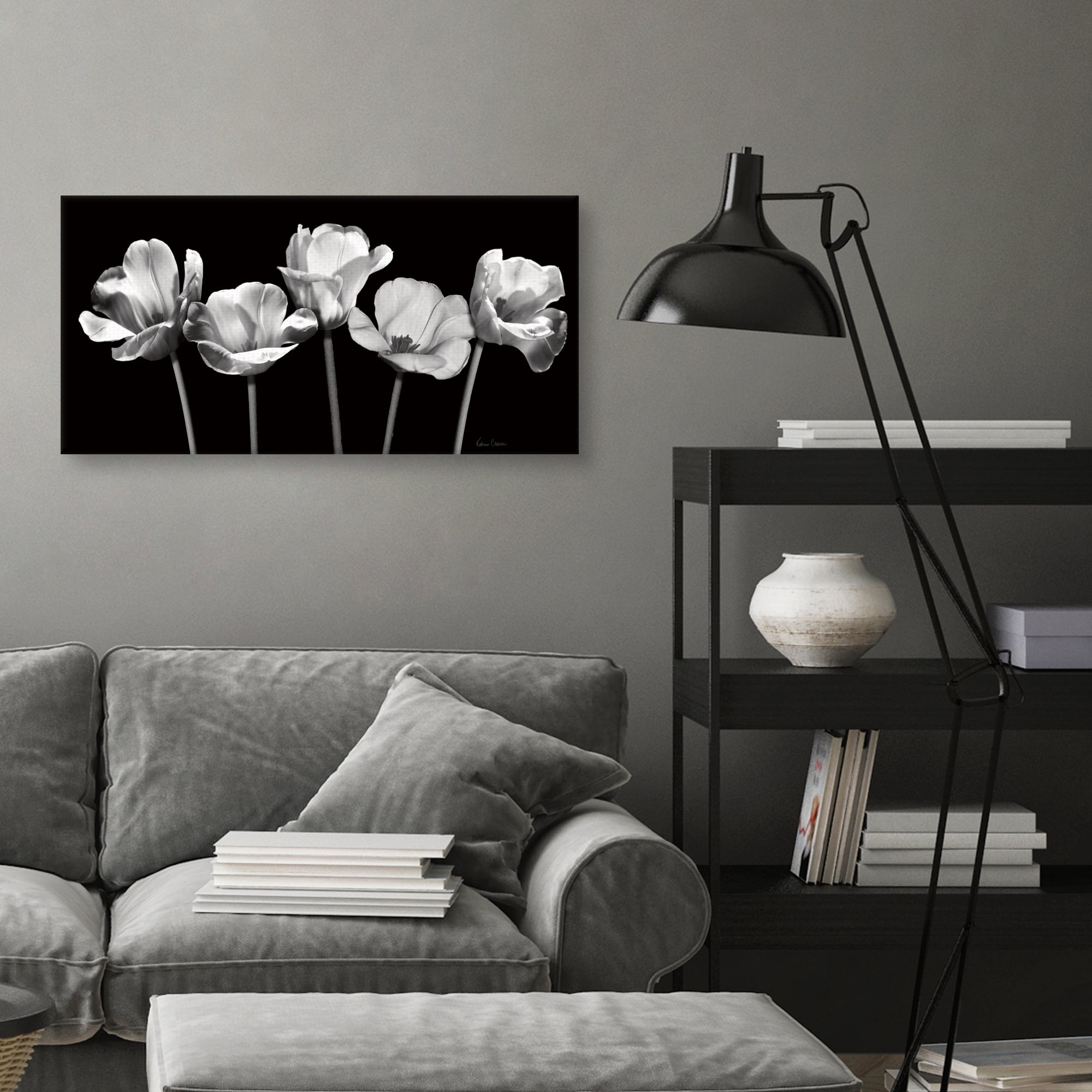Tulips at Night by Katrina Craven Canvas Art Print