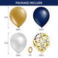 thumbnail image 2 of JM 60 globos en azul marino y dorado, globos metálicos de látex de papel azul marino, cromado, dorado y colorido de 12 pulgadas, juego de globos de helio de oro azul, adecuados para cumpleaños de niños, bodas, decoraciones para baby shower JM JM, 2 of 5