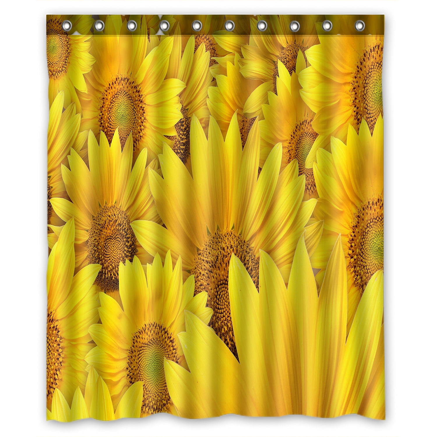 ZKGK Sunflower Lanscape Field Waterproof Shower Curtain Bathroom Decor