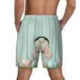 thumbnail image 4 of Uemuo White Bunny Bottom And Easter Eggs Pattern Mens Swim Trunks Quick Dry Board Shorts with Mesh Lining, Stretch Beach Shorts Quick Dry No-Chafing Board Shorts-XX-Large, 4 of 9