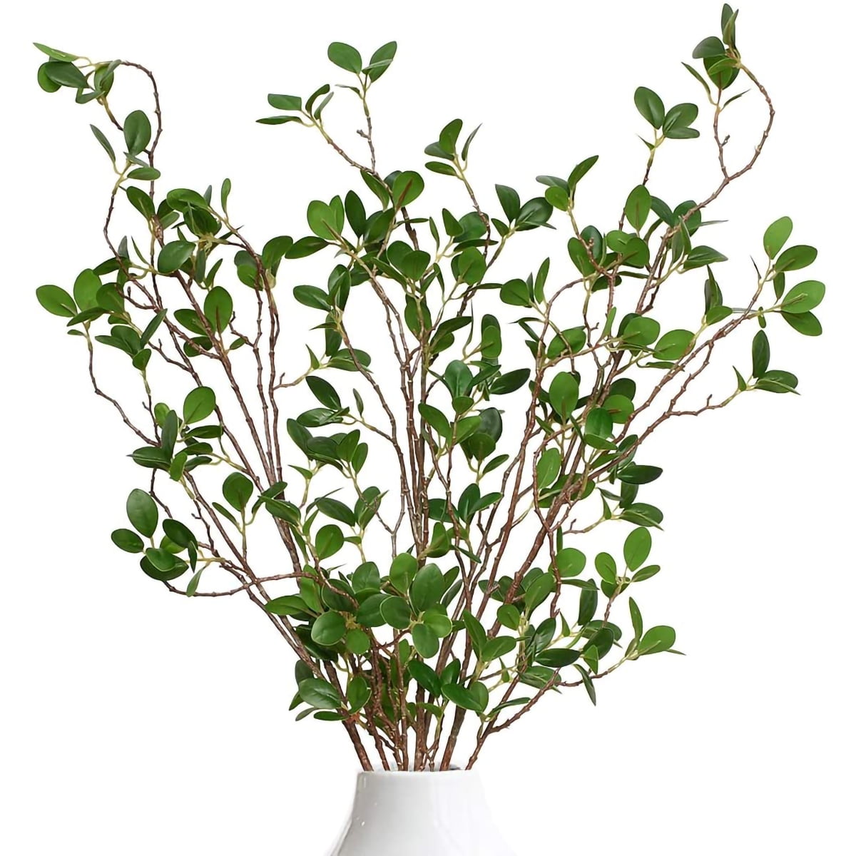 LONGRV Faux Ficus Twig Leaf Plants Decor for Artificial Ficus Branches Branches Hanging Rattan Wedding Greenery Home Decor Table Center Decorations Hotel or Cafe Decor 2pcs