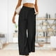thumbnail image 3 of Pantalones De Pierna Ancha Pantalones de pierna ancha para mujer Moda Sólido Elegante Casual Lady Trajes Pantalones (Negro M) Kuymtek para Mujer Negro T 3EG, 3 of 6