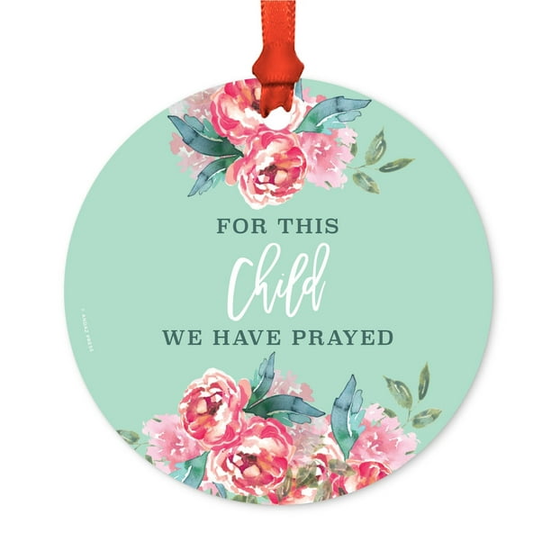 Round Metal Christmas Ornament For This Child We Have Prayed Pink round-metal-christmas-ornament-for-this-child-we-have-prayed-pink