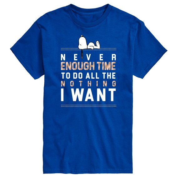 Peanuts - Never Enough Time - Men's Short Sleeve Graphic T-Shirt