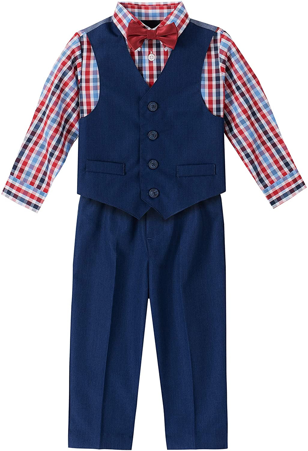 Nautica Boys 4Piece Vest Set with Dress Shirt, Bow Tie, Vest, and