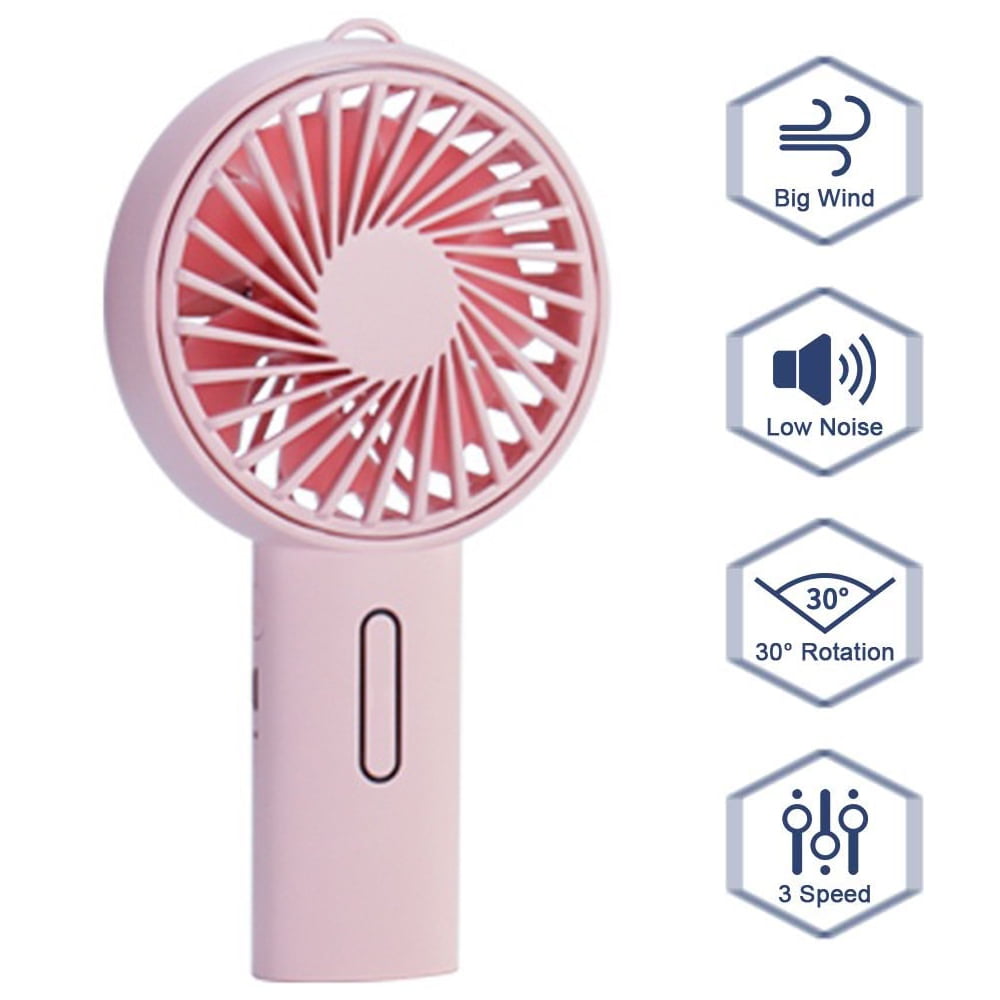 8-12 Hours Operated Small Makeup Eyelash Fan for Women Girls Kids Handheld Fan Portable Mini Hand Held Fan with USB Rechargeable Battery Cool Gray 3 Speed Personal Desk Table Fan with Base