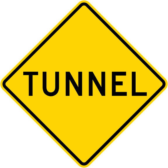 Vinyl Stickers - Tunnel - Safety and Warning Warehouse Signs Stickers - 3.5" x 5" - 3 Pack