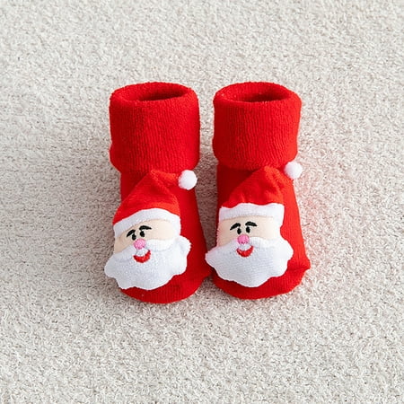 

New baby Christmas socks Red socks Non slip dispensing floor socks Baby socks
