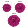 thumbnail image 2 of Uxcell 3.94"/5.91"/7.87" Tissue Pom Poms Flower Paper Flower Ball for Wedding Bridal Shower Birthday Party Backdrop Decoration 12Pcs Dark Fuchsia, 2 of 7